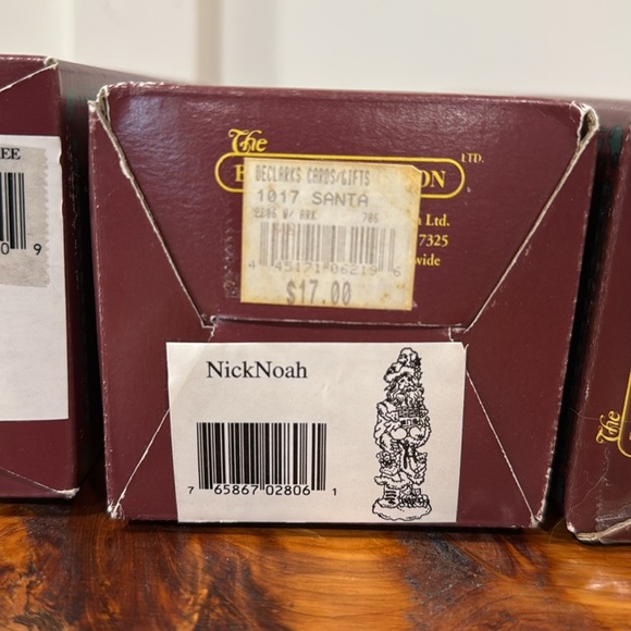 Vtg Boyds Bears The Folkstone Collection Folk Art Santa Figurines Set of 4 - Picture 6 of 11